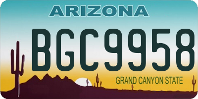 AZ license plate BGC9958