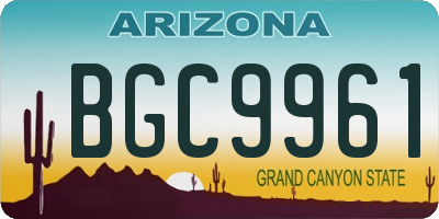 AZ license plate BGC9961