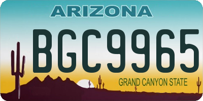 AZ license plate BGC9965