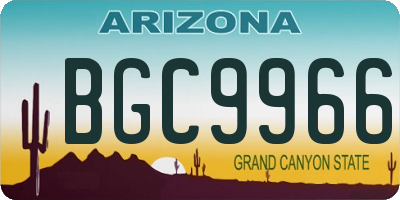 AZ license plate BGC9966