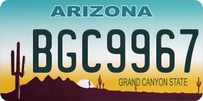 AZ license plate BGC9967