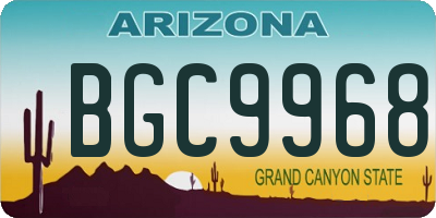 AZ license plate BGC9968