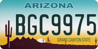 AZ license plate BGC9975