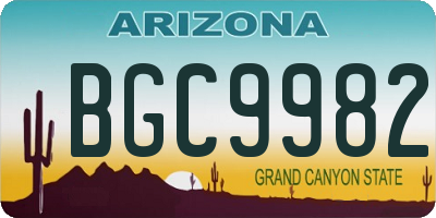 AZ license plate BGC9982