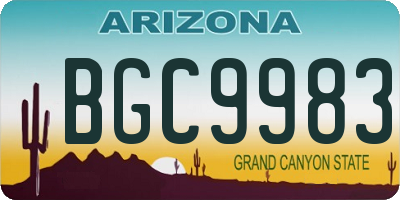 AZ license plate BGC9983