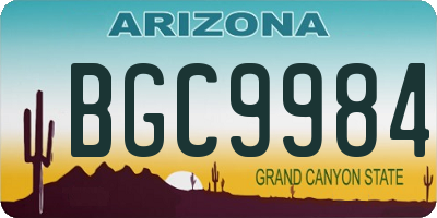 AZ license plate BGC9984