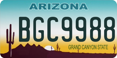 AZ license plate BGC9988