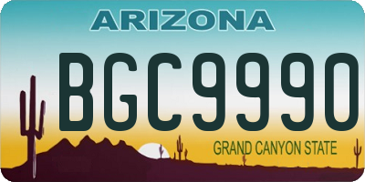 AZ license plate BGC9990