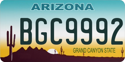 AZ license plate BGC9992