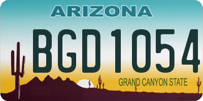 AZ license plate BGD1054