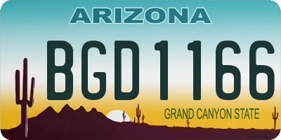 AZ license plate BGD1166