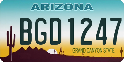 AZ license plate BGD1247