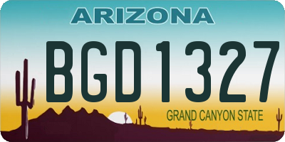 AZ license plate BGD1327