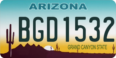 AZ license plate BGD1532