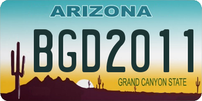 AZ license plate BGD2011
