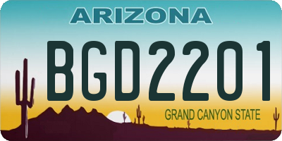 AZ license plate BGD2201