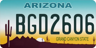 AZ license plate BGD2606