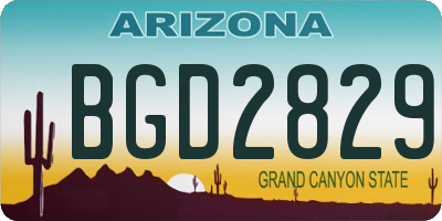AZ license plate BGD2829