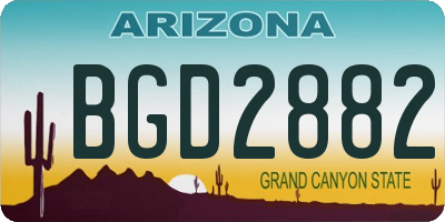 AZ license plate BGD2882