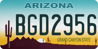 AZ license plate BGD2956
