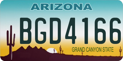 AZ license plate BGD4166