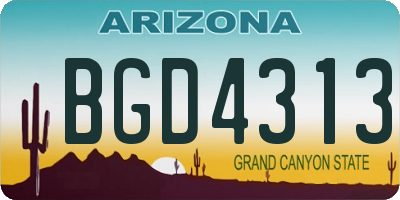 AZ license plate BGD4313