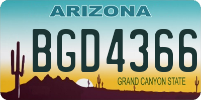 AZ license plate BGD4366