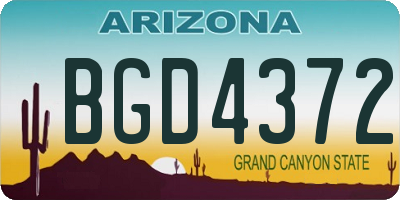 AZ license plate BGD4372
