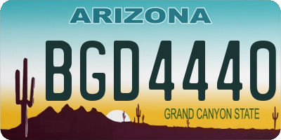 AZ license plate BGD4440