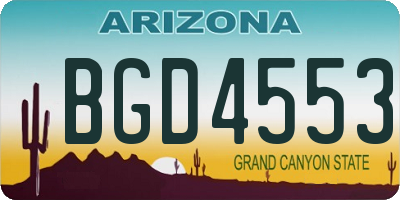 AZ license plate BGD4553
