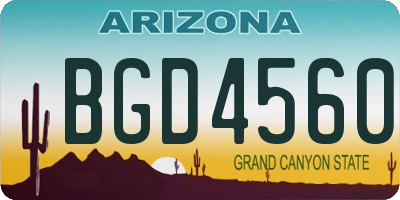 AZ license plate BGD4560