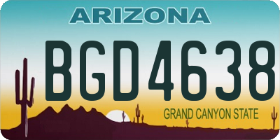 AZ license plate BGD4638