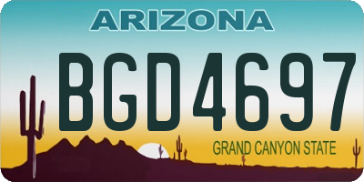 AZ license plate BGD4697