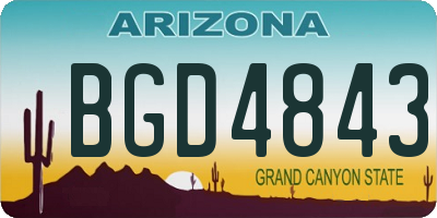 AZ license plate BGD4843