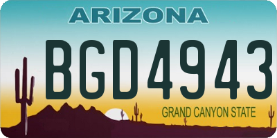 AZ license plate BGD4943