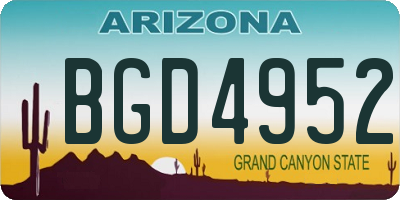 AZ license plate BGD4952