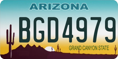 AZ license plate BGD4979