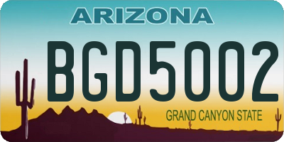 AZ license plate BGD5002