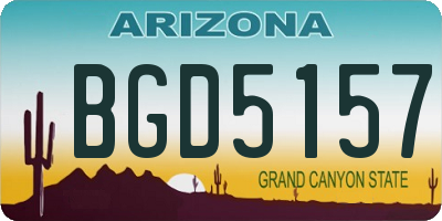 AZ license plate BGD5157