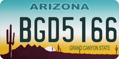 AZ license plate BGD5166