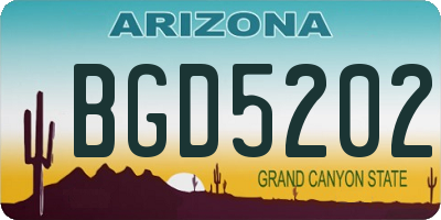 AZ license plate BGD5202