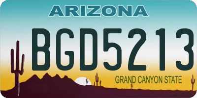 AZ license plate BGD5213