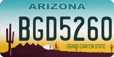 AZ license plate BGD5260