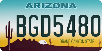 AZ license plate BGD5480