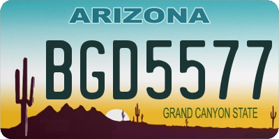 AZ license plate BGD5577