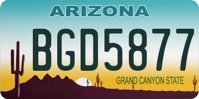 AZ license plate BGD5877