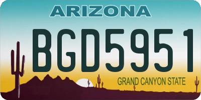 AZ license plate BGD5951