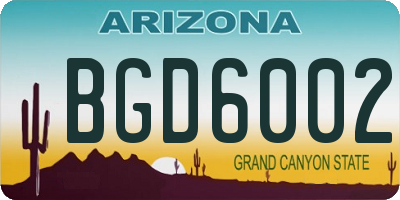 AZ license plate BGD6002