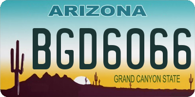AZ license plate BGD6066