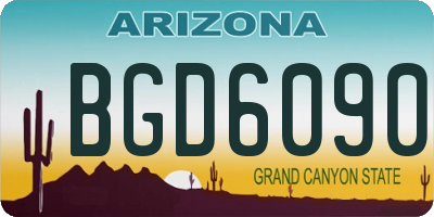 AZ license plate BGD6090